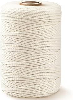 SMART&CASUAL 600 Feet 2mm Cotton Butcher Twine String Soft Food Safe for Cooking Craft Baker Kitchen Meat Turkey Sausage Roasting Gift Wrapping Gardening Crocheting Knitting