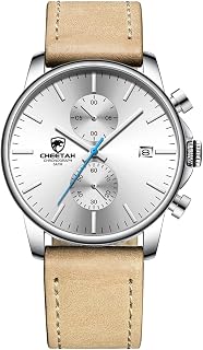 GOLDEN HOUR Men’s Watch Fashion Sport Quartz Analog Mesh Stainless Steel Waterproof Chronograph Watches, Auto Date in Blue/Red/Grey/Gold Hands, Color: Black