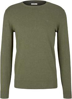 TOM TAILOR Men's Basic Knitted Jumper with Crew Neck
