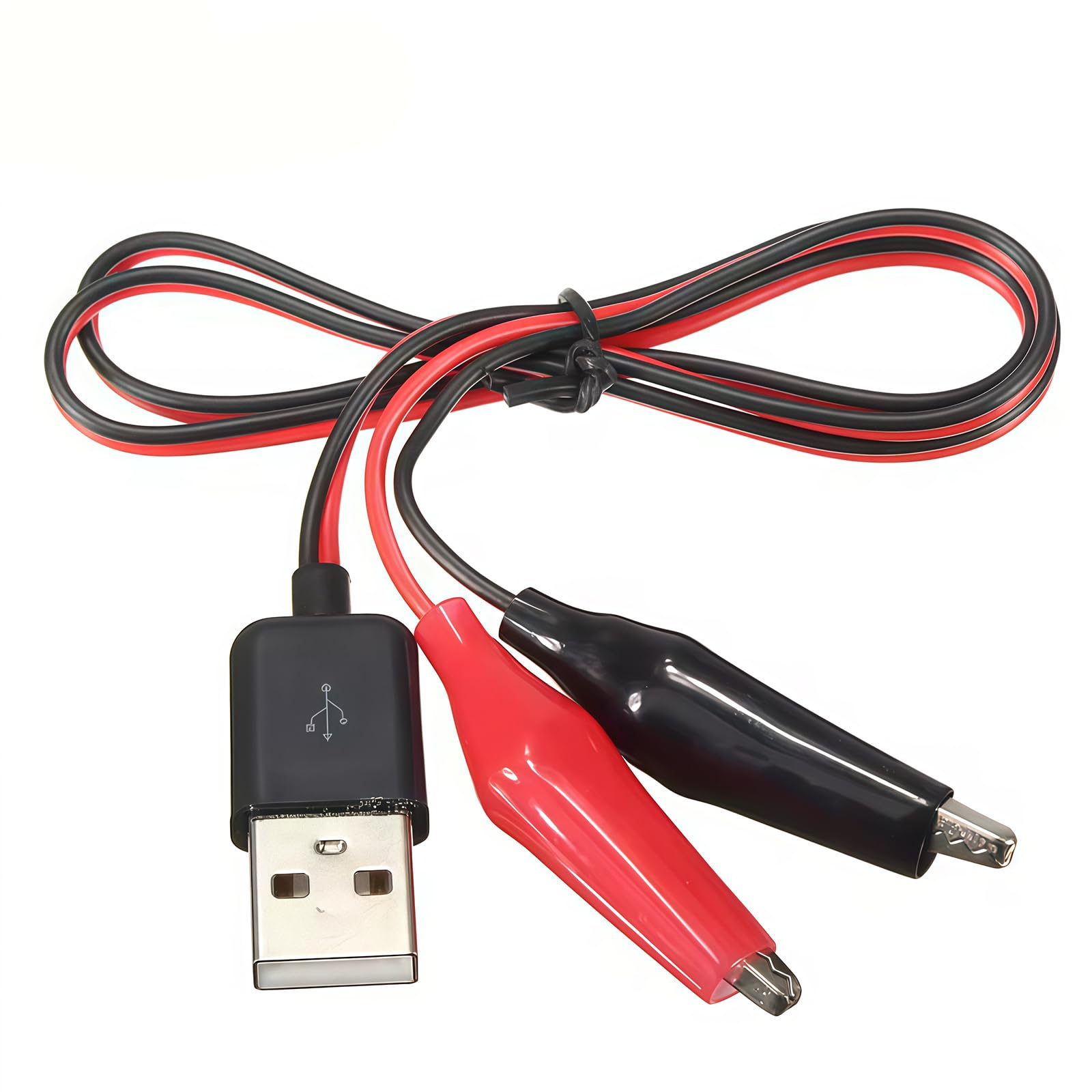 USB Test Cable with Alligator Clips, Double Alligator Clip for Circuit Test, Cop