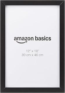 Amazon Basics Wood Poster Rectangular Frame for Posters and Photos, 12" x 18", Black