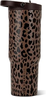 HydroJug Sport 40 oz Insulated Stainless Steel Water Bottle, Brown Leopard