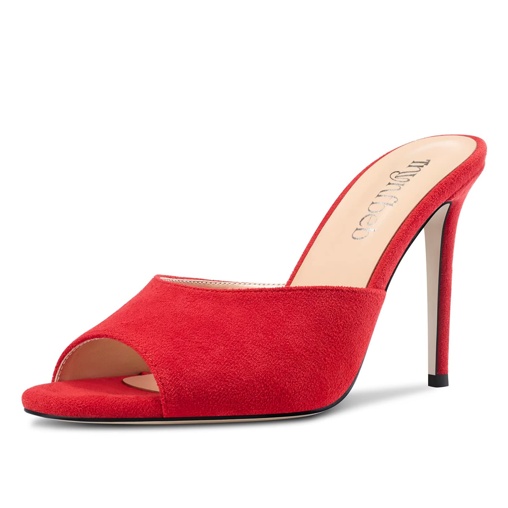 TNYNFBEB Women Stiletto High Heel Peep Open Toe Sandals Slingback Slip-on Weddin