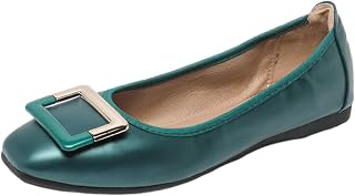 ANUFER Women's Soft Flats Square Toe Slip-On Walking Shoes