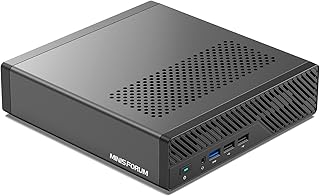 MINISFORUM MS-01 Mini Workstation Barebone with Intel Core i9-13900H (vPro Enterprise Support) Mini PC,2x 10Gbps SFP+/2x 2.5G RJ45/2x USB4/HDIM/1x PCIe4.0x16 slot/Support 3x M.2 2280/22110/U.2 SSD