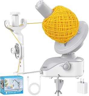 Electric Yarn Winder, 10oz Large Capacity Auto Yarn Spinner | Stepless Speed &amp; Strong Tension, Compact Wool Winder for Knitting Crocheting, Yarn Cake Maker（White)