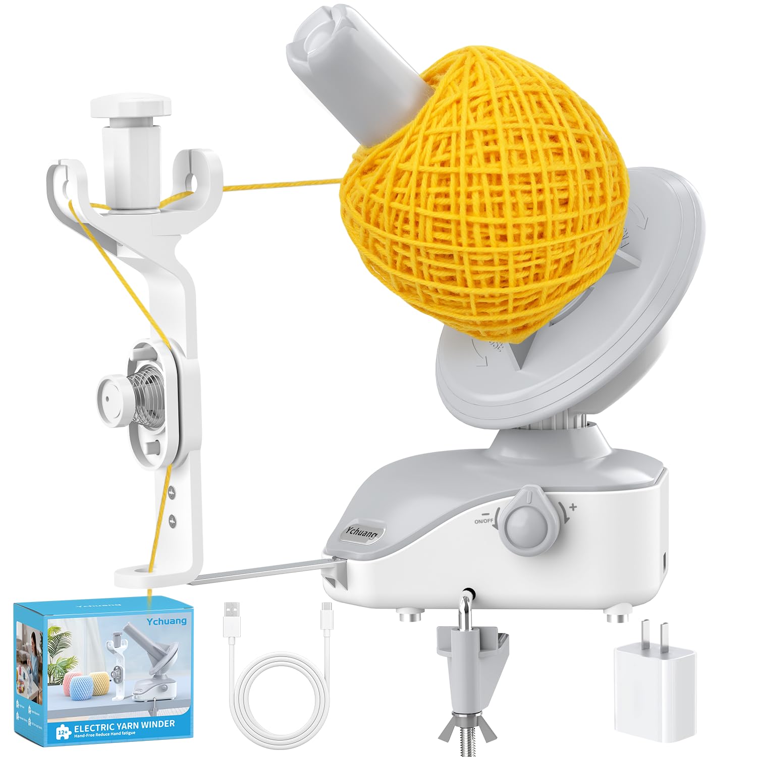 Electric Yarn Winder, 10oz Large Capacity Auto Yarn Spinner | Stepless Speed &am