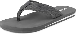 riemot Men's Flip Flops Arch Support Beach Thong Sandals Grey US12/EU45