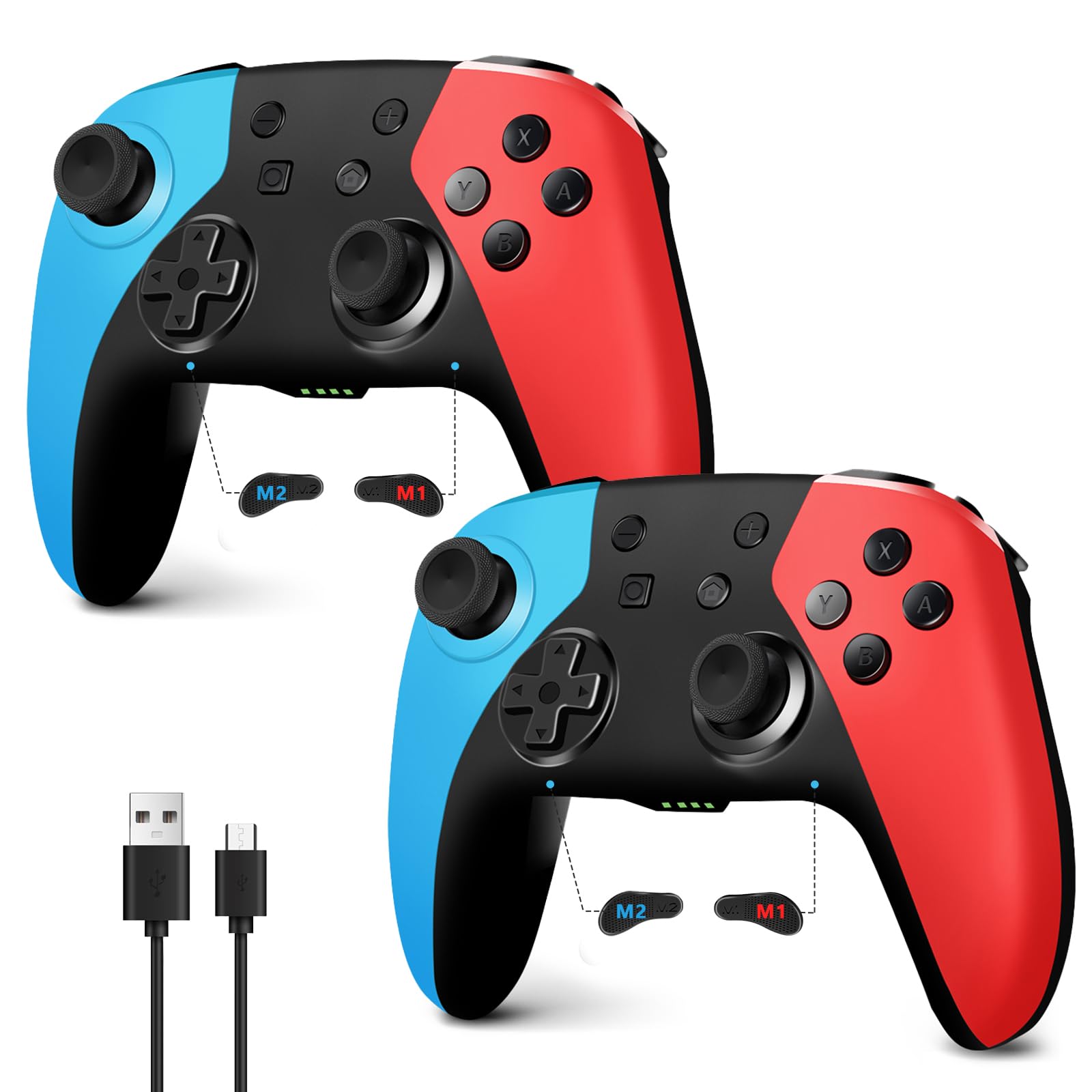 AceGamer 2 Pack Wireless Controller for Nintendo Switch/Lite/OLED/Switch 2, Hall