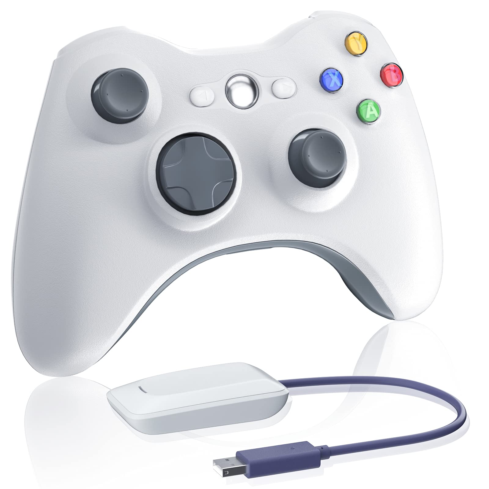 Oussirro Wireless Controller for Xbox 360, 2.4GHZ Gamepad Joystick Controller Re