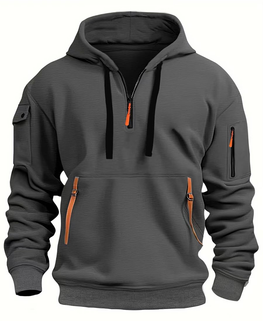 Men's Hooded Sweatshirt with Zip for Boys and Men Sweatshirt with Zip Pocket Mul