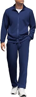 COOFANDY Conjunto deportivo de 2 piezas para hombre, casual, con cremallera completa, para correr