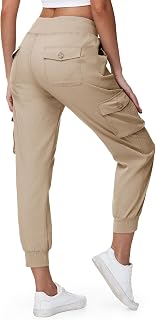 BGOWATU Women's Hiking Cargo Pants Lightweight Quick Dry Joggers Athletic Casual Travel Pants with 6 Pockets