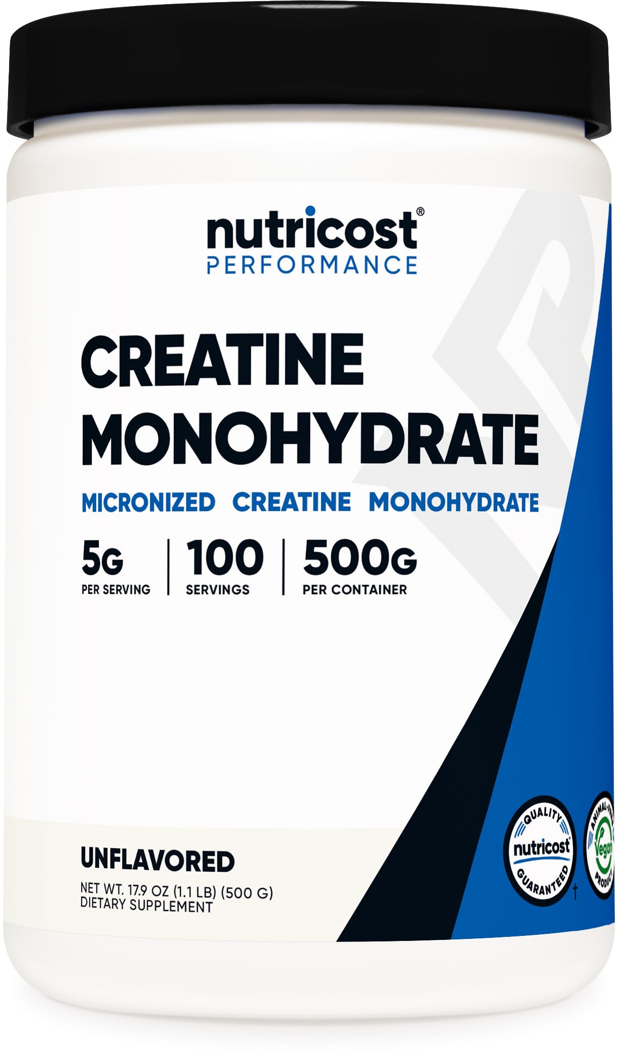 Nutricost Micronized Creatine Monohydrate Powder - 500g (100 Servings) - Pure Un