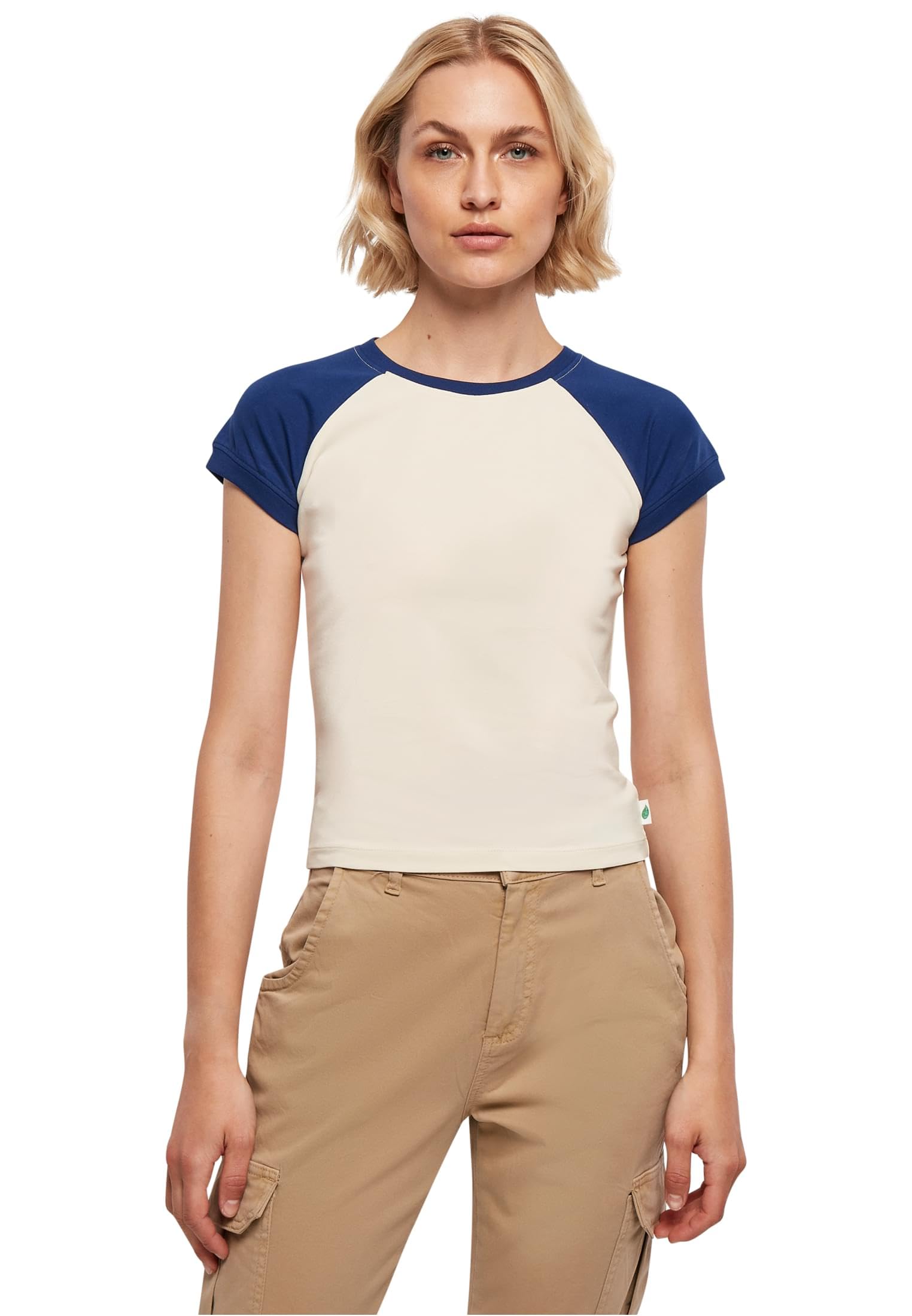 Urban Classics Women's Tb5075-ladies Organic Stretch Short Retro Baseball Tee T-