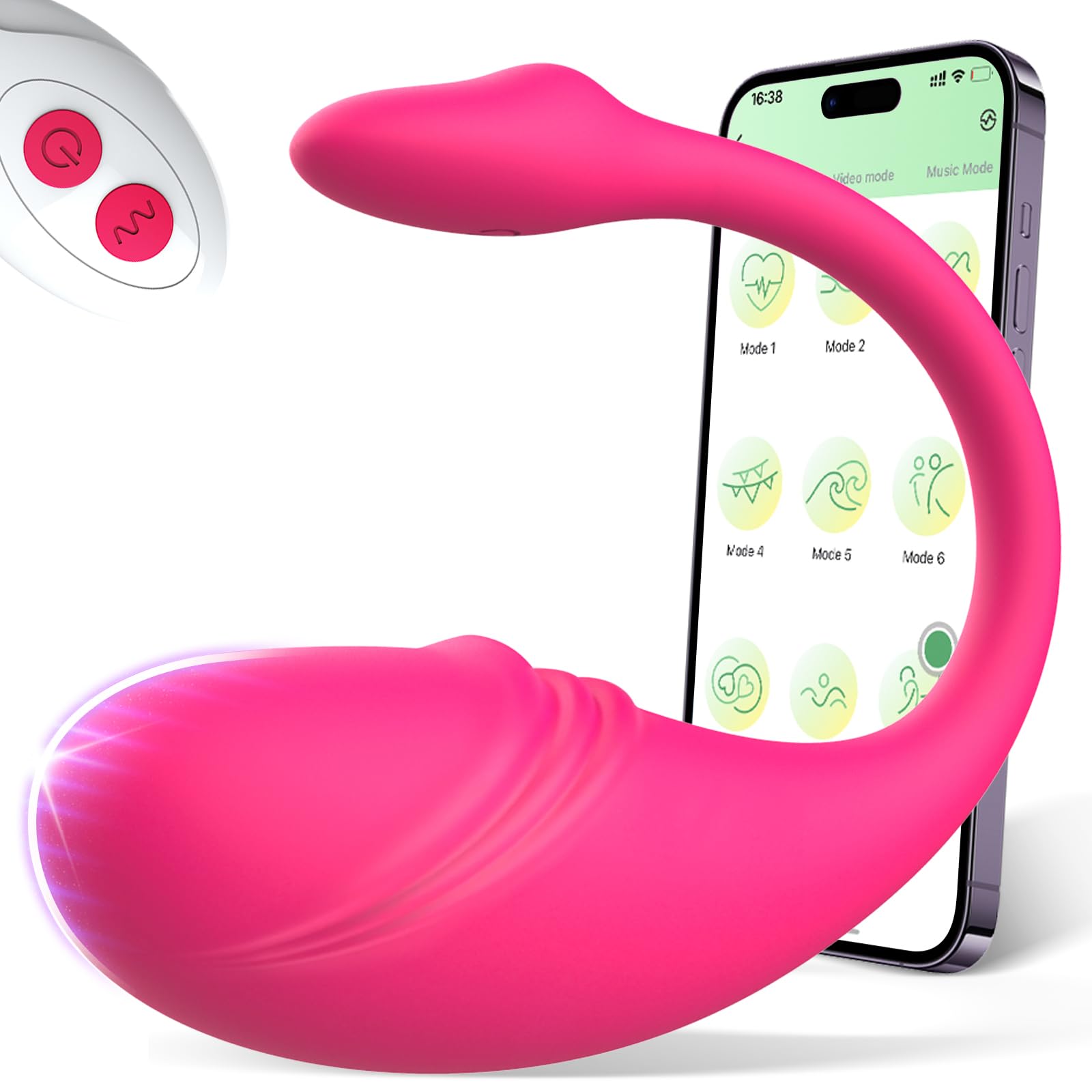 Female Sex Toys Remote Vibrater App Controlled Wearable Egg Vibrator (Pink) | Ad