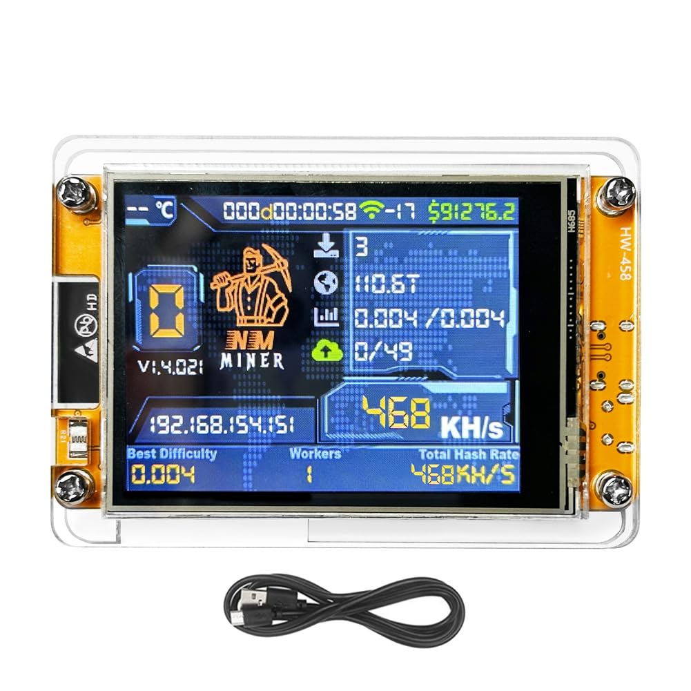 Cenroelon V2 468KH/S BTC Solo Lottery Miner 2.8 Inch Smart Display Bitcoin Crypt