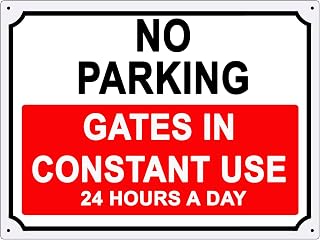 No Parking Gates In Constant Use, Sign. Tough, Durable and Rust Proof Weatherproof Tin Sign/Plaque (A3)
