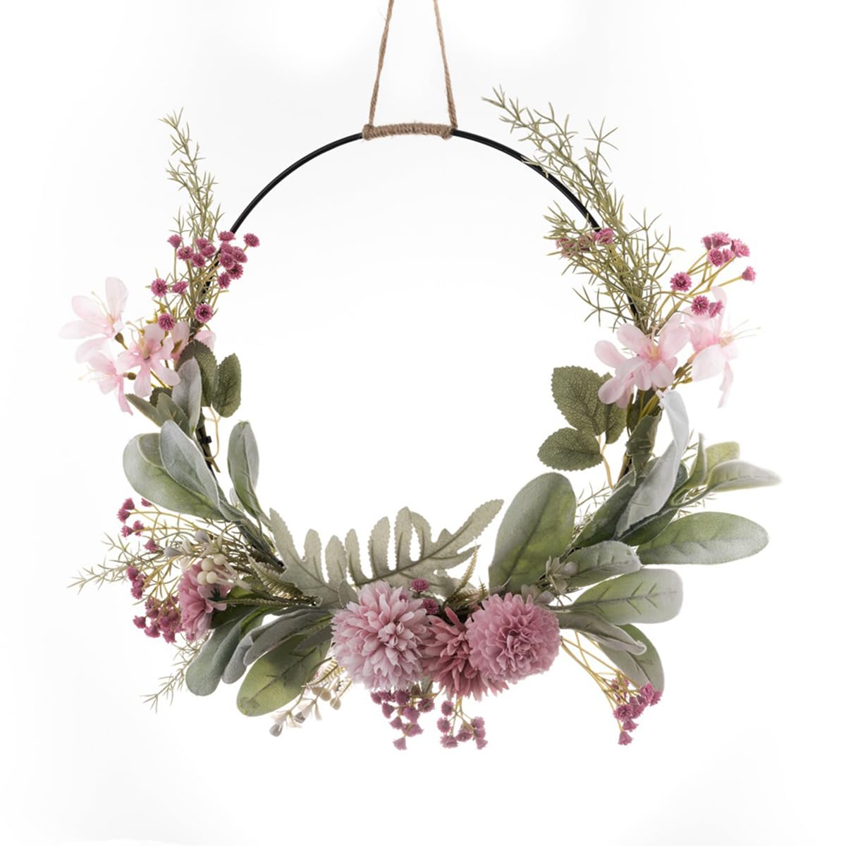 Door Wreath,41cm Decor Artificial Flower Decoration for Spring Wedding Wreath La