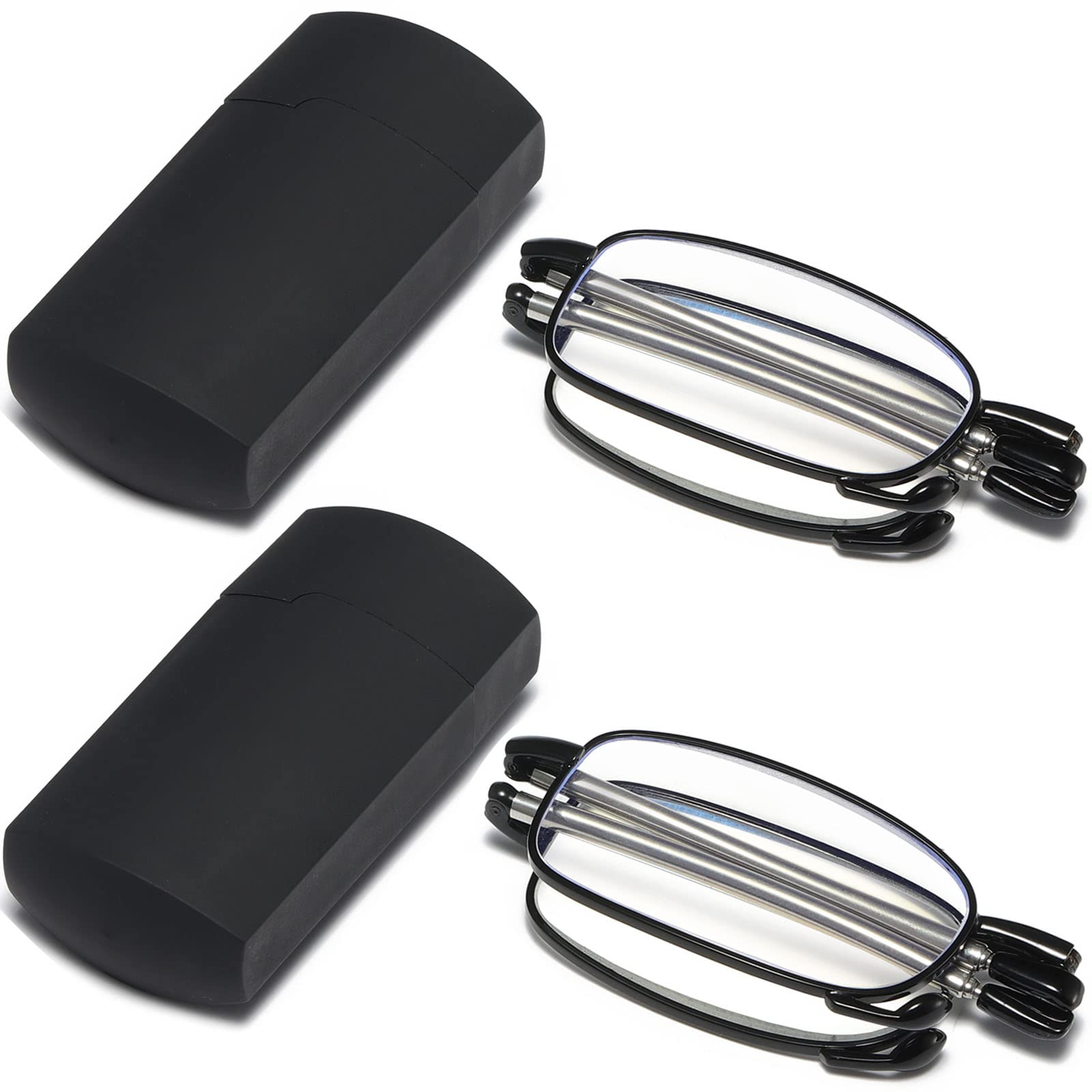 Folding Reading Glasses Compact Small Portable Blue Light Block Reader Spring Hi