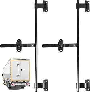 QWORK 36" Trailer Swing Door Hinged Cam Bar Lock for Enclosed Trailer Door Latch, RV Hauler Fold Down Door, Black, 2 Pack