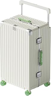 ROPLUS Aluminium Frame Hardside PC Luggage, White& Green, 28-Inch, Aluminium Frame Suitcase