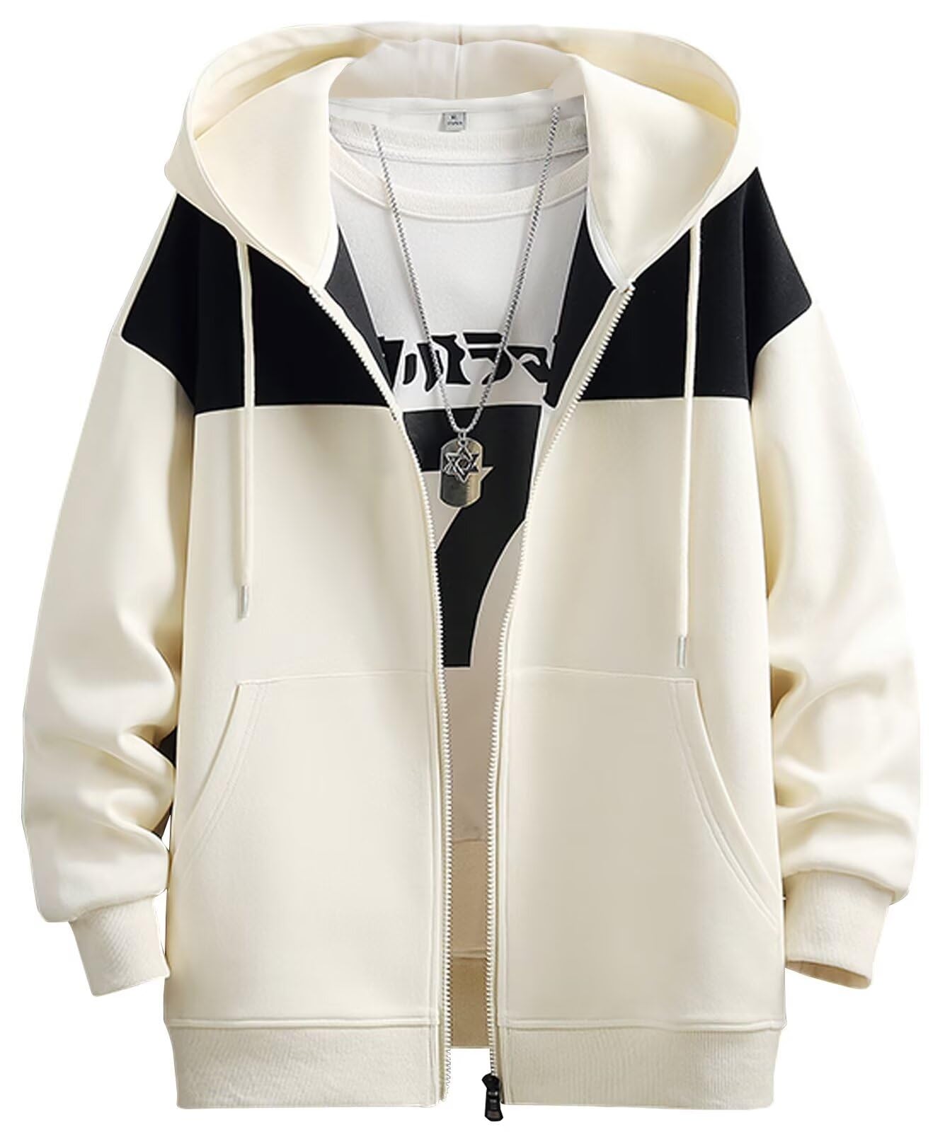 [Bligo] Men's Hoodie L-4XL Zip Hoodie with Pockets Stylish Hooded Casual Color B