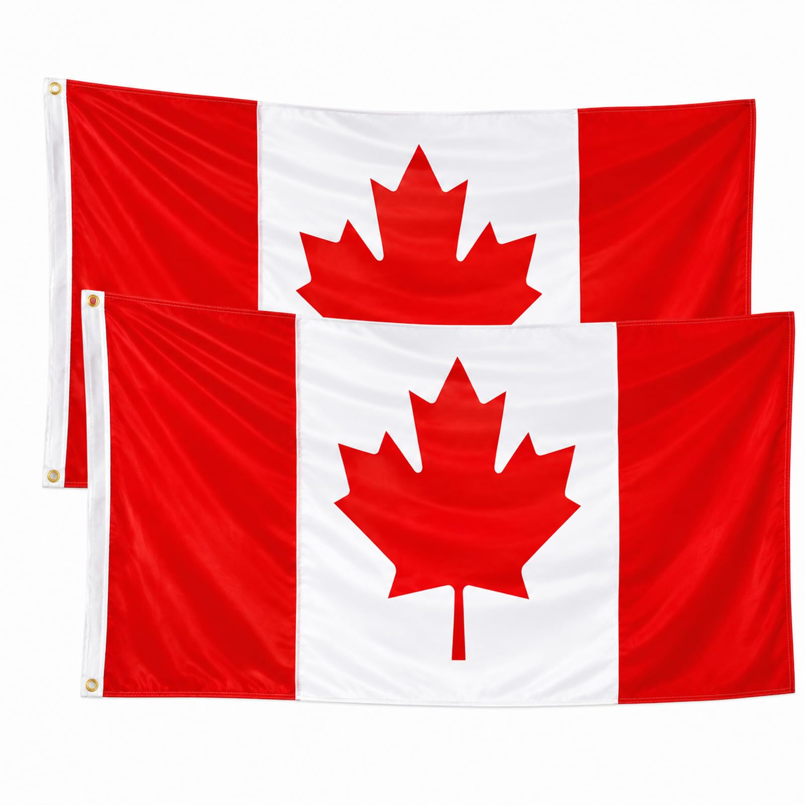 Canada Flag, 2 Pack 3 x 5 Foot Canadian Flags Outdoor Indoor, Durable Polyester 