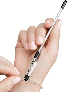 Bracelet Helper Tool - Jewelry Clasp Fastener to Put On Bracelets Yourself | Portable Bracelet Fastener Helper with Rubber Coating, Grip Handle, Metal Body, Silver - Bracelet Clip Fastening Helper Tool