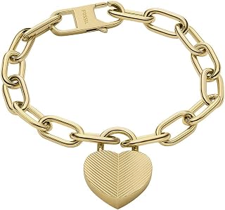 Fossil Bracciale a catena da donna in acciaio inossidabile con chiusura a moschettone