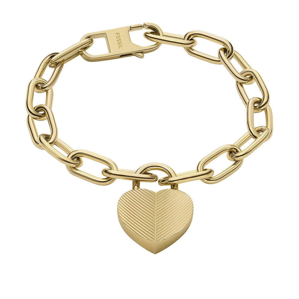 Fossil Bracciale a catena da donna in acciaio inossidabile con chiusura a mosche