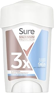 Sure Women Maximum Protection Clean Scent Antiperspirant Deodorant Cream Stick with 3x stronger* sweat protection for 96 hour sweat and odour protection 45 ml