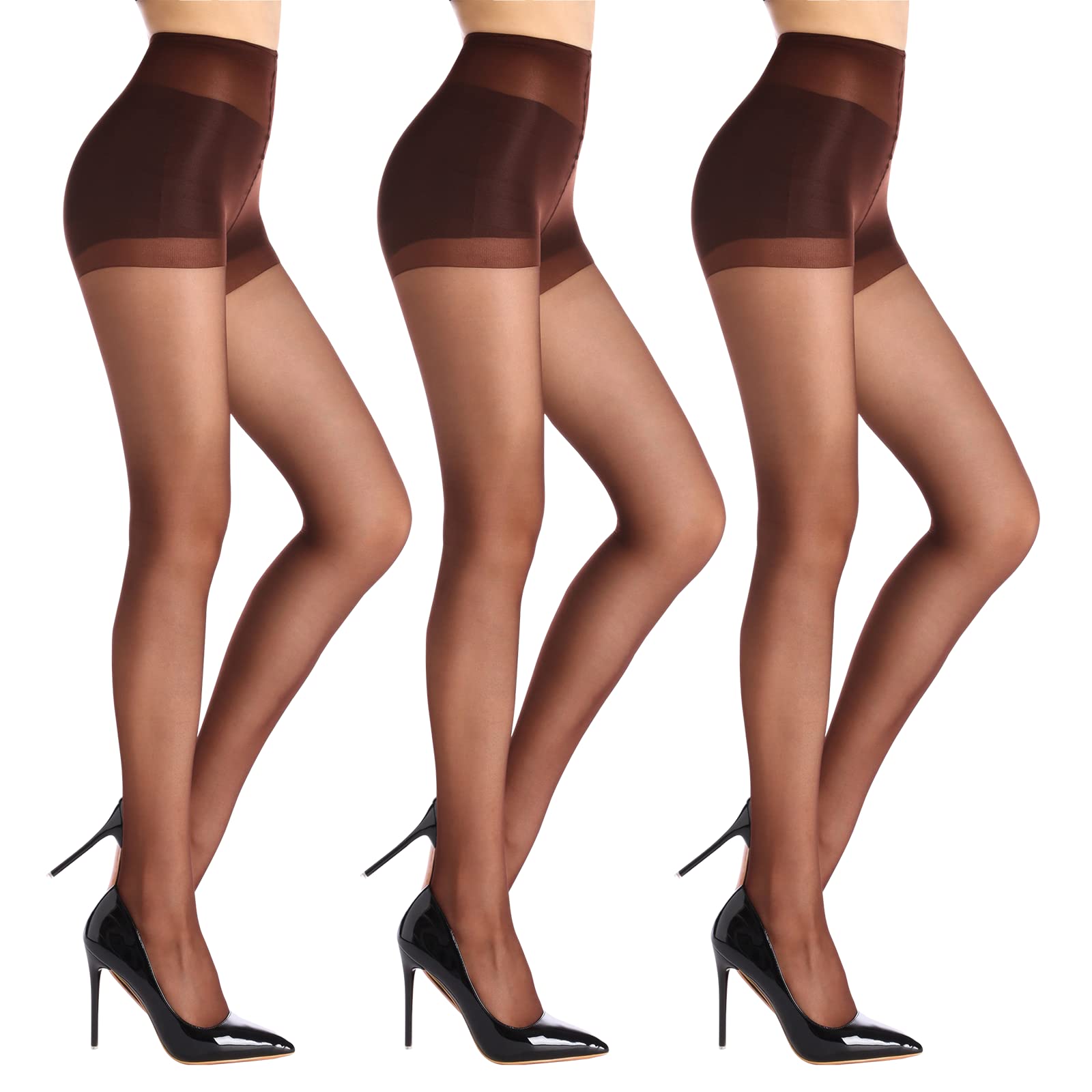 3 Paar Strumpfhosen Für Damen，Bauchweg Strumpfhosen Damen ， Mit Tummy Control Ho