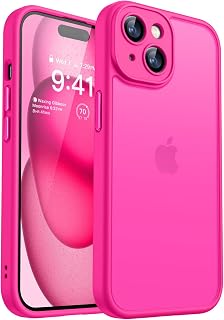 CANSHN Matte Case for iPhone 15 6.1 Inch, Hot Pink