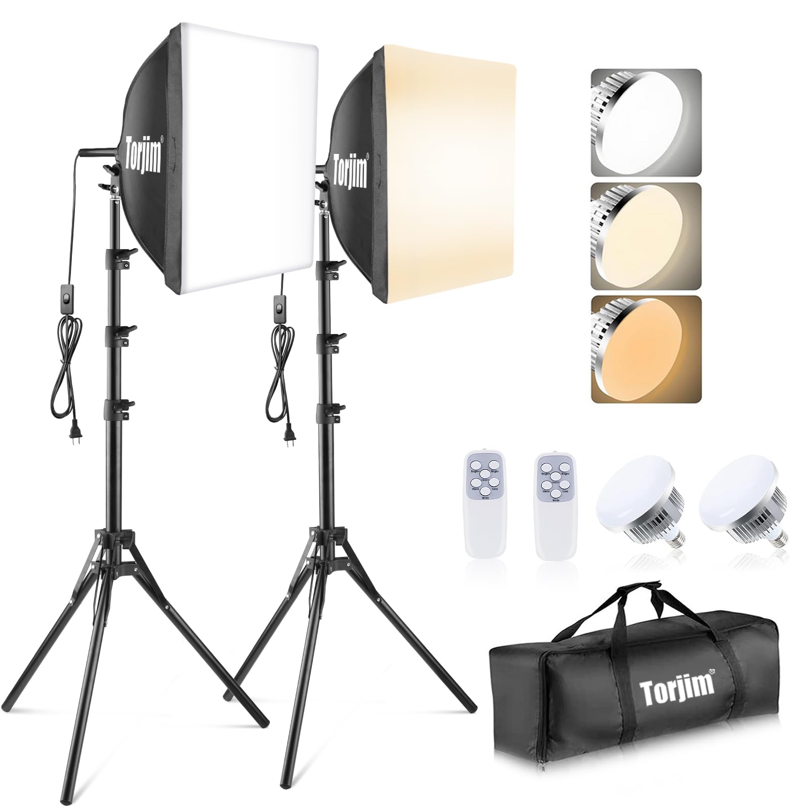 Torjim Softbox Photography Lighting Kit | 16" X 16" & 85W LED Studio Lights | So
