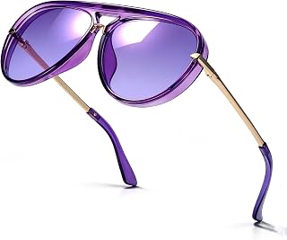 SIPHEW Retro Aviator Sunglasses for Women,Oversized Sun Glasses
