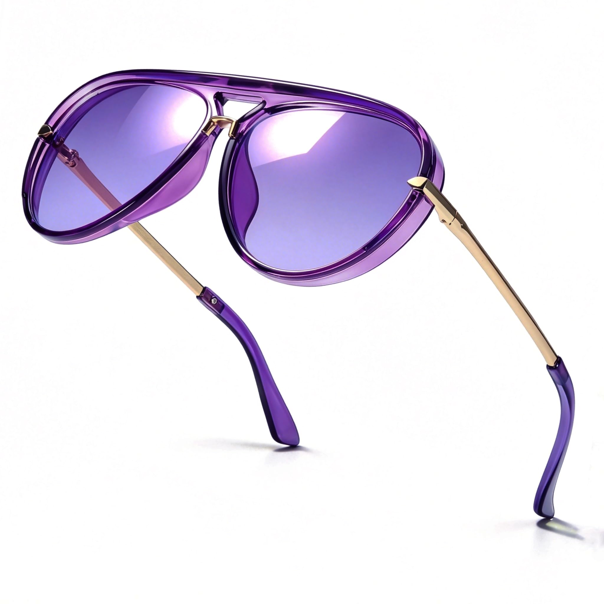 SIPHEW Retro Aviator Sunglasses for Women,Oversized Sun Glasses