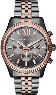 Michael Kors Lexington Watch für Herren, 44mm Quarz-Chronographenwerk mit Edelstahlarmband