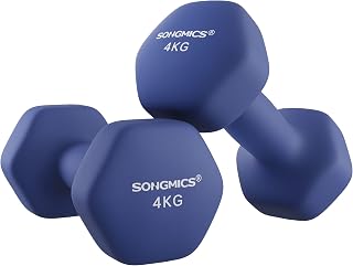 SONGMICS Set of 2 Hex Dumbbells with Neoprene Coating for Strength Training, Fitness, Home Workout