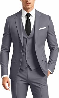 Men's Suit 3 Pieces Slim Fit Business Wedding Blazer Vest Pants Set Tuxedo