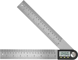 Digital Angle Finder 8"/200mm Protractor Inclinometer | 0-360° Angle Measure Ruler Tool with LCD Display for Woodworking Construction & Repairing Grey