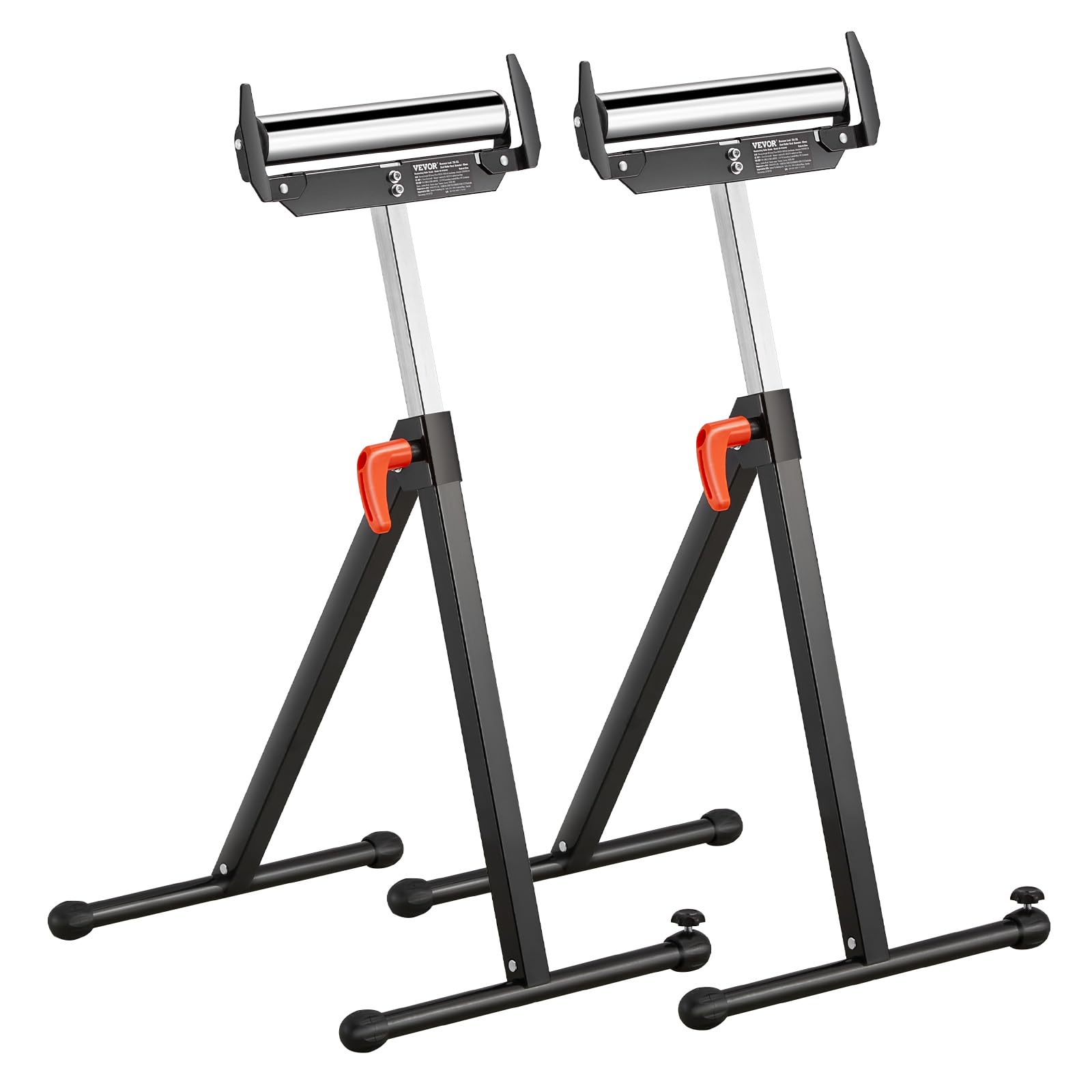 VEVOR 2-Pack Roller Stands 250 lbs Load 27-43 in Adjustable Height Black | for T