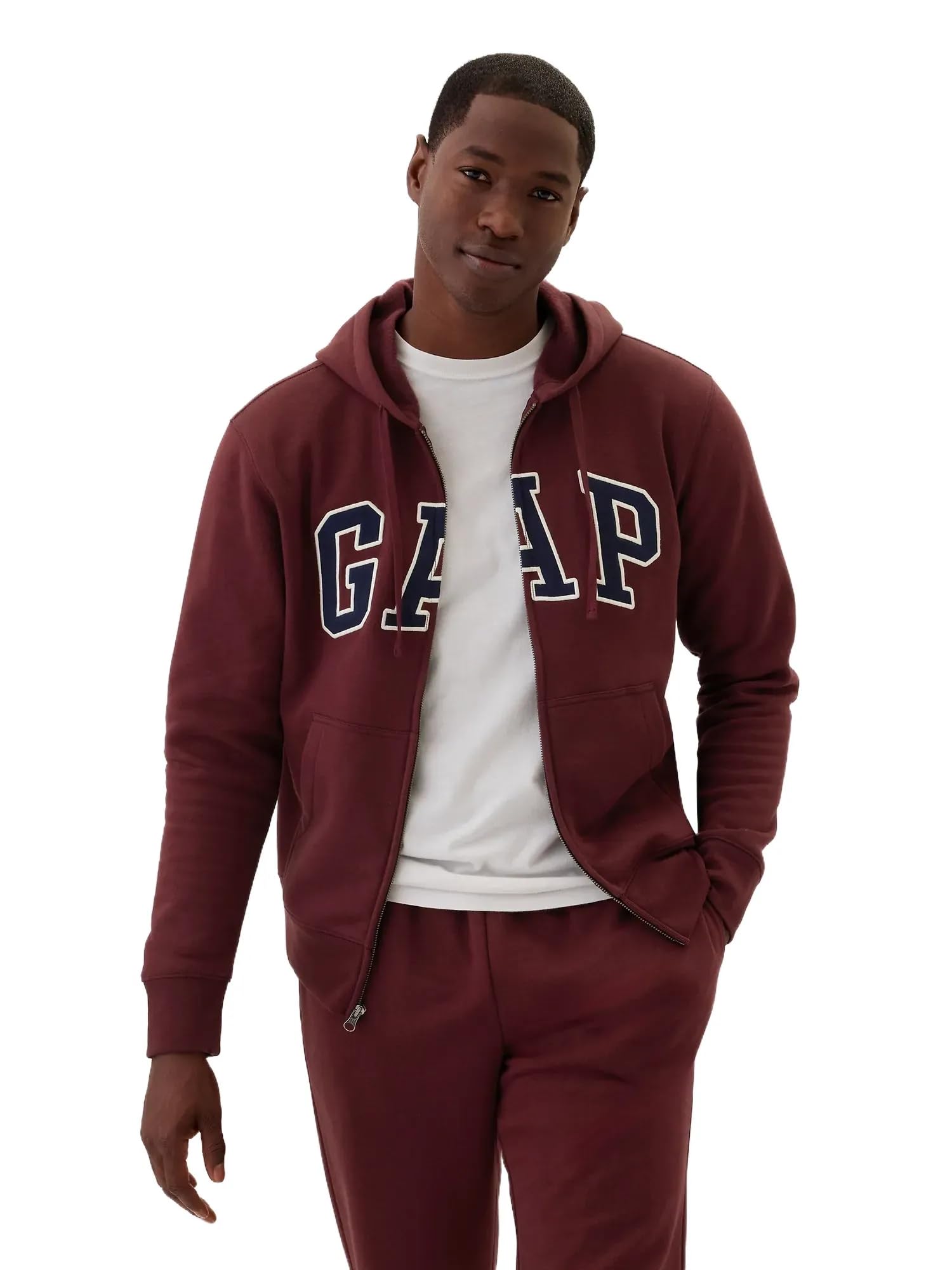 GAP Men's Logo Hoodie Hooded Full Zip Sweatshirt Sweatshirt (pack of 1)