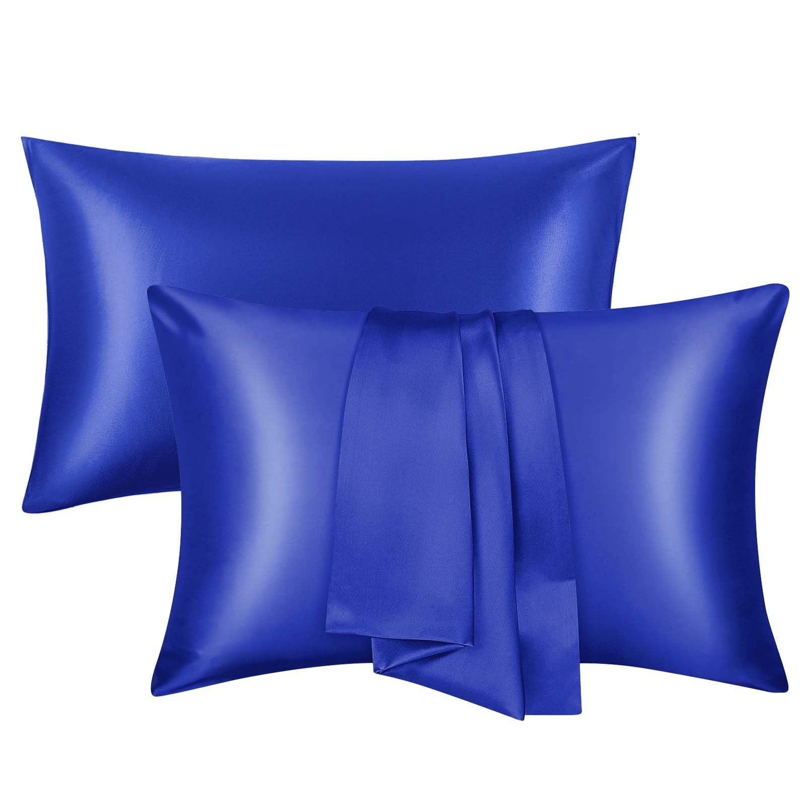 Silk Satin Pillowcases Standard Size Set of 2 with Envelope Closure Skin and Hai