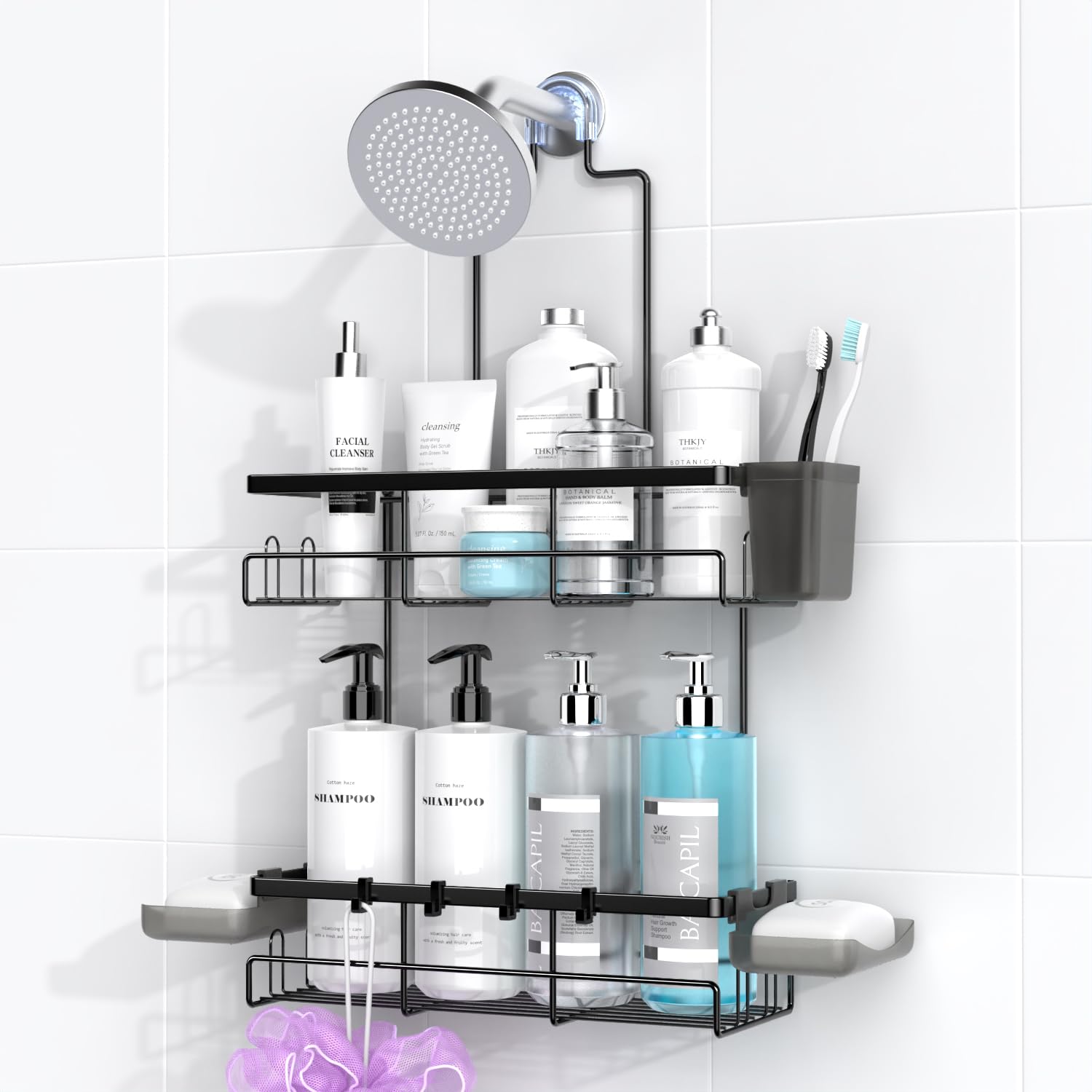 Hanging Shower Caddy Over Showerhead - Rustproof No Drill Shower Organizer | Inc
