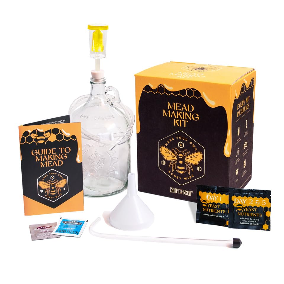 Craft A Brew - Mead Making Kit – Reusable Make Your Own Mead Kit – Yields 1 Gall