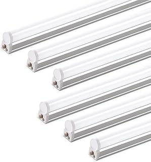 (6 Pack) Barrina T5 LED Shop Light Plug and Play, 4FT, 2200lm, 6500K (Super Bright White), 20W, Utility Shop Light, Ceiling and Under Cabinet Light, ETL Listed, Corded Electric with ON/Off Switch