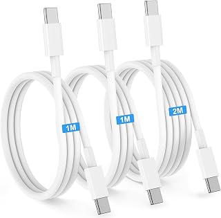 USB C Charger Cable Fast Charging for IPhone 18/17/16,3Pack [1M+1M+2M] Apple USB C to USB C Cable Type C Charger Cord for iPhone 18 17 16 15 Pro Max/17 Air/17E/16 15 Plus,iPad,Samsung S26 S25-White