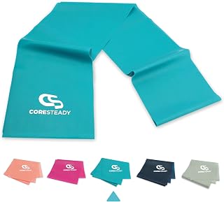 Coresteady Resistance Band For Men & Women - Exercise Band to Build Strength, Flexibility, Muscle & Tone - For Fitness, Stretching, Pilates, Physio & Yoga - With Exercise e-Guide