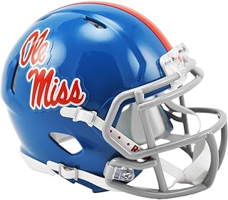 Ole Miss Rebels Powder Blue Revolution SPEED Mini Football Helmet - New in Riddell Box